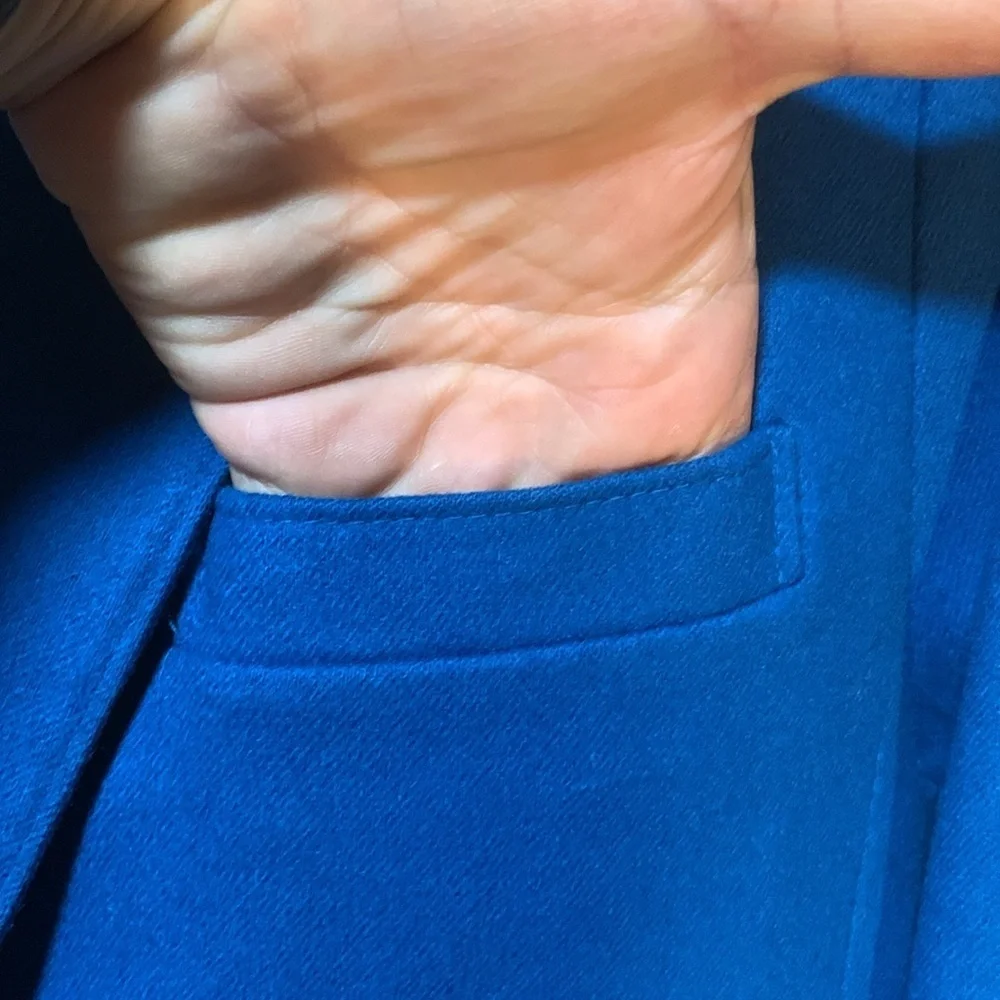 Vintage Pendleton Virgin Wool 2 Button Teal Blue Blazer Size Small Petite - Picture 13 of 17